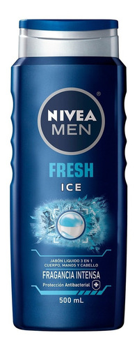 Jabón Líquido Corporal Nivea Men 3 en 1 Fresh Ice 500ml