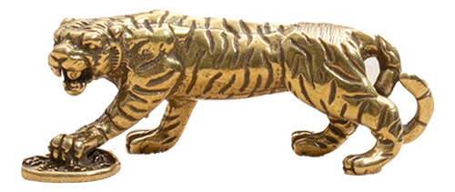 Escultura De Tigre Caminando De Latón, Regalo De Oficina, L