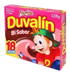 Duvalin Bisabor Sabor Avellana Fresa 18 Pzs Ricolino