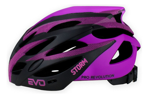 Capacete Bike De Ciclismo Bicicleta Evo Storm Cor Preto-roxo Tamanho L58-61cm