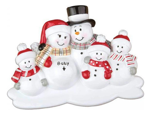 4 Juego De Adornos Familiares De Muñecos De Nieve 4 Piezas