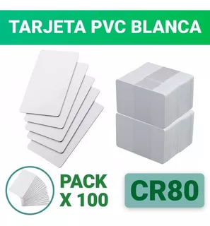 Pack X 100 Unidades Tarjetas Plásticas Blancas Pvc