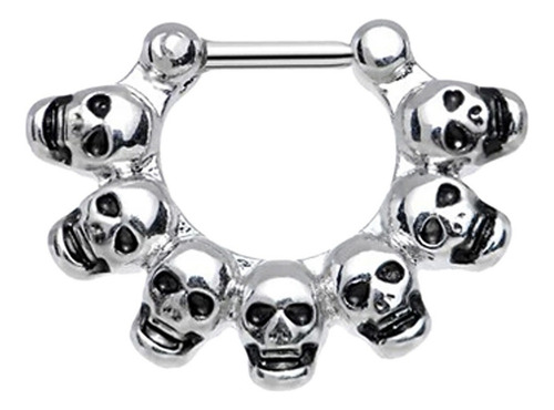 Piercing De Anillo De Nariz Con De Septo De Calavera De