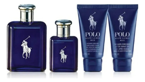 Polo Blue Edt 125+ Perfume Edt 40ml+ After Shave+ Shower Gel