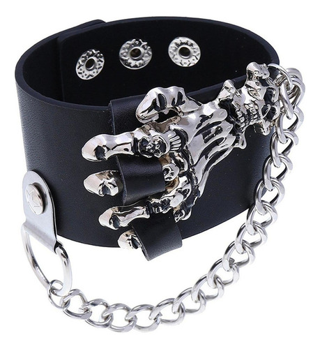 Brazalete De Cuero Pu Brazalete Rock Muñequeras Brazalete