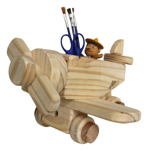 Avioneta De Madera Montessori Avion Rectangular Madera De Pino