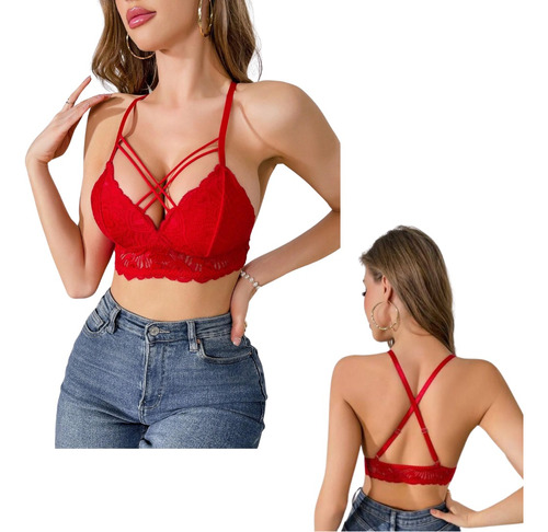 Bralette Sujetador Arnés Con Encaje Floral 8840