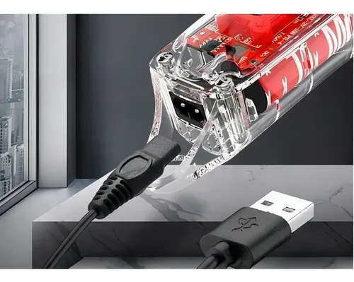 Cortadora de pelo Kemei HAIR CLIPPER KM-1761 transparente Inalámbrica Recargable