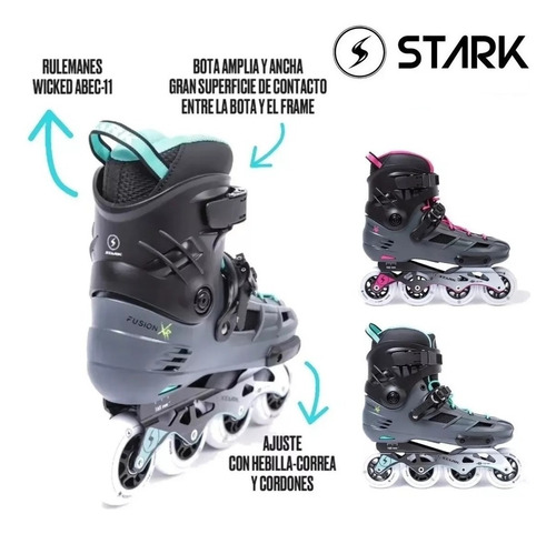 Rollers Profesional Bota Rígida Stark Fusion Xr 80mm Abec 11