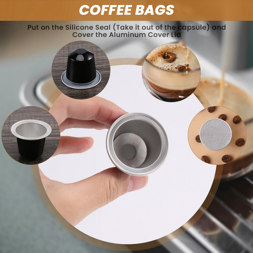 100 Juegos De Vasos De Cápsulas De Café Recargables Desechab
