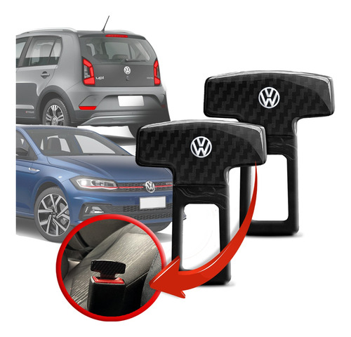 Par Trava Fivela Cinto Anti Som Vw T-cross Polo Virtus Taos