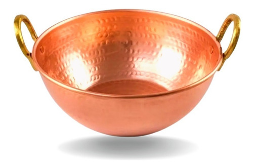 Tacho De Cobre Puro 3 Litros Com Alças De Bronze