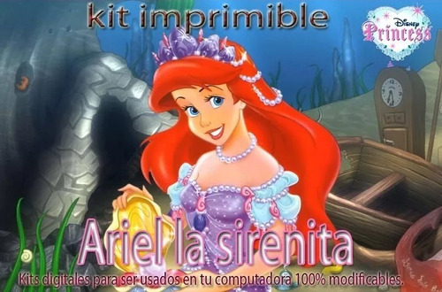 Kit Imprimible Para Tu Fiesta De La Sirenita Ariel 