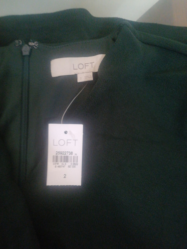 Imagen 3 de 3 de Vestido Nuevo Verde Marca Loft (usa) Talla 2 Americana