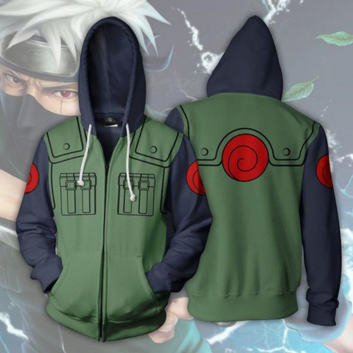 Sudadera Con Capucha Y Cremallera Para Parejas De Anime Naru