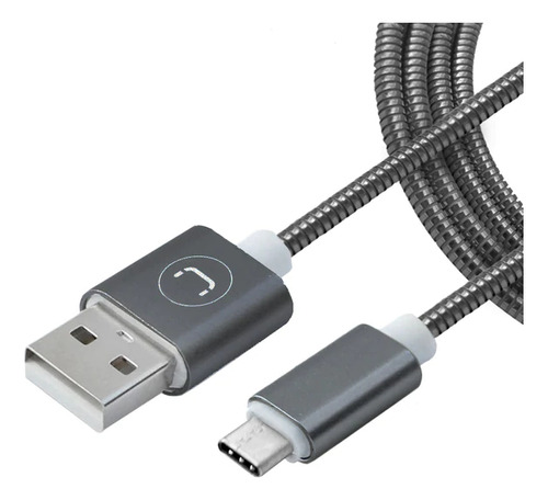 Cable Unno Tekno Tipo C-usb Macho Acero Inoxidable Plateado