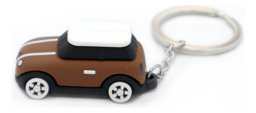 Llavero Auto Forma De Mini Cooper 3d De Silicona - Marron