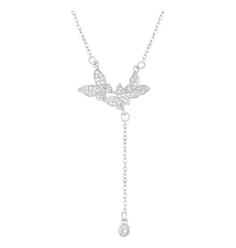 Xinshun Plata De Ley 925 Auténtica Collares De Mariposa De C