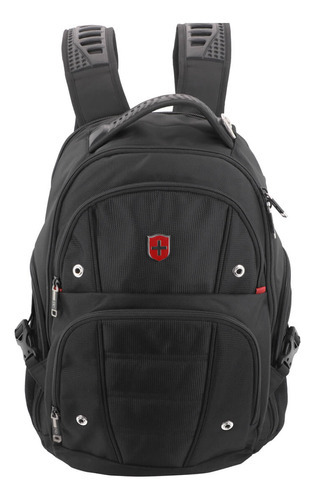 Mochila Masculina Faculdade Bolsa Grande Impermeável Swiss Cor Preto