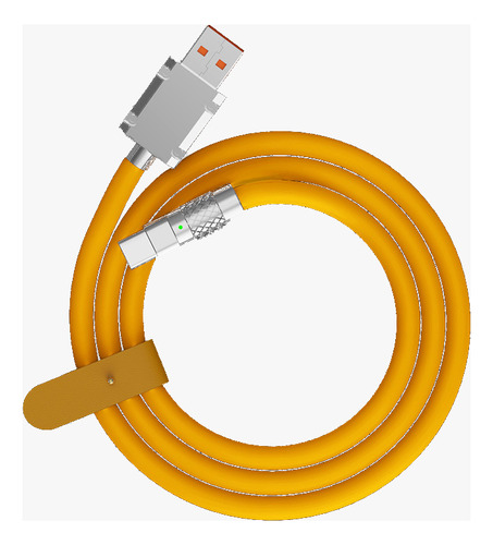 Cable de datos USB tipo C, 120 W, superrápido y duradero, 6 A, color amarillo