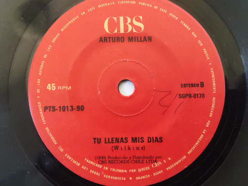 Vinilo Single De Arturo Millan  --tu Llenas Mis Dias ( Q29