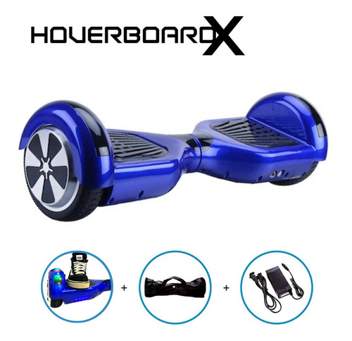 Skate Elétrico 6,5 Azul Hoverboardx Com Bluetooth E Bolsa