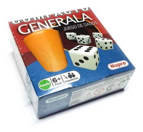 Generala Juego De Dados Con Cubilete Nupro Familia