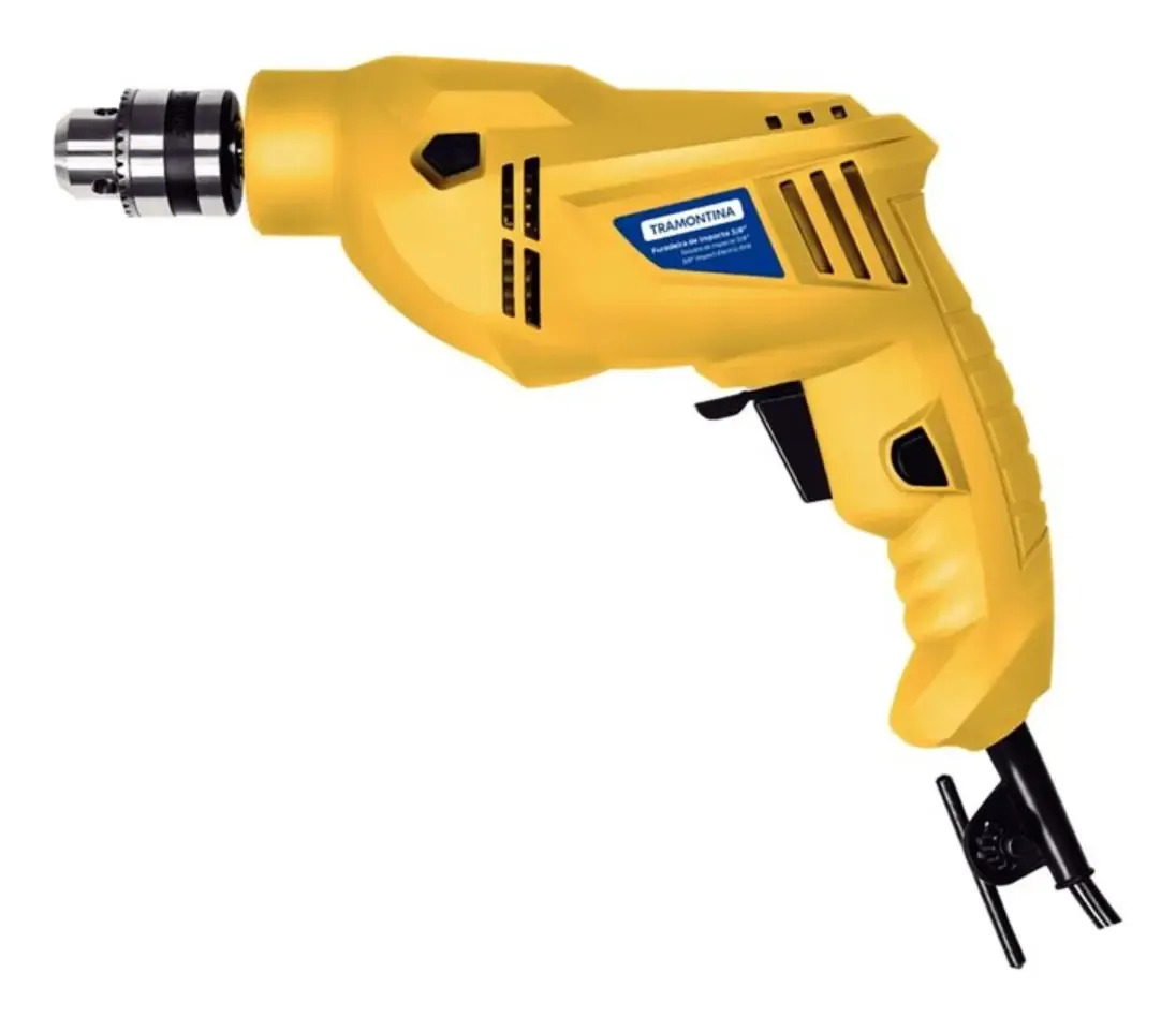 Furadeira De Impacto 500 W 3/8 Tramontina Cor Amarelo Frequência 50hz/60hz
