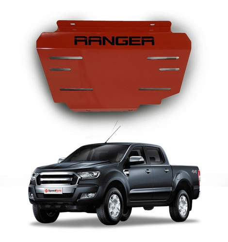 Imagem 1 de 5 de Protetor De Motor Para Ford Ranger Limited 2021 Vermelho