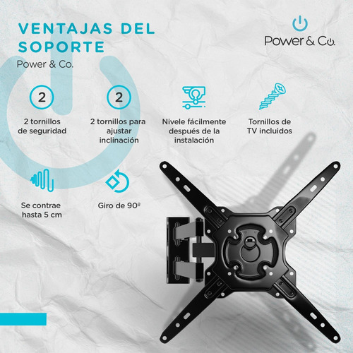 Imagen 6 de 7 de Soporte Power & Co Mt-1055 Para Tv Pantalla 10 -55 Pulgadas