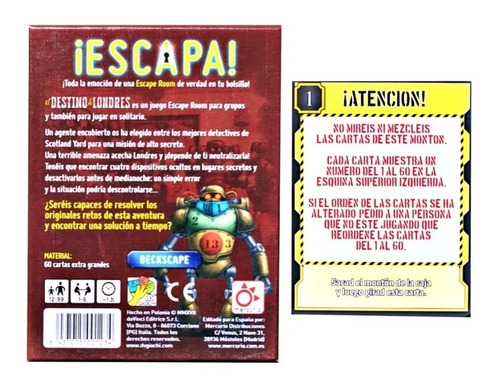 Imagen 2 de 2 de Escapa - Juego Top Toys - Escape Room - Elige Tu Juego Juego Escapa Destino Londres