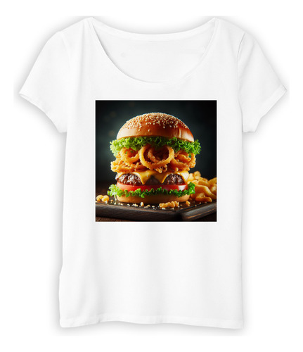 Remera Mujer Hamburguesa Decoracion Local De Comida