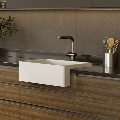 Cuba Akkor Farm Sink 55cm Ssm Cozinha Estilo Fazenda Avental Cor Branco