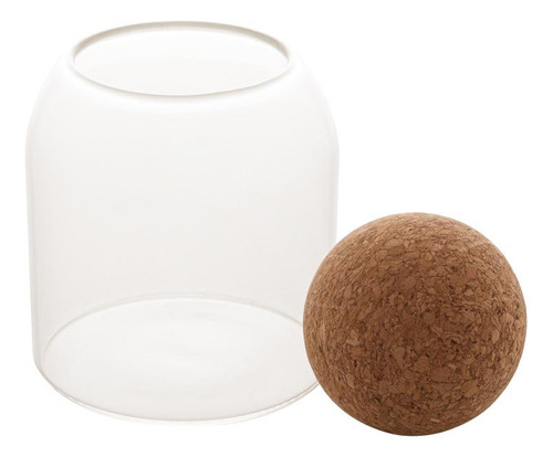 Pote De Vidro Boro 510ml Tampa Esfera De Rolha Clean Lyor