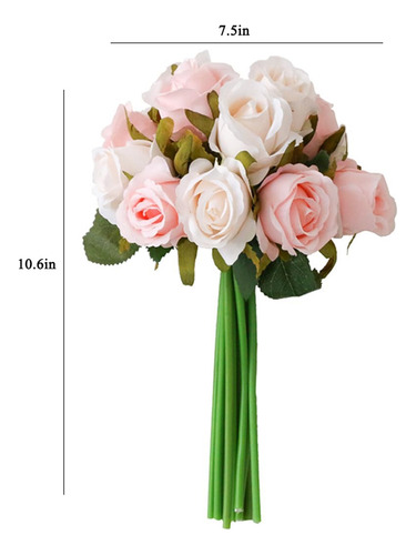 Ramo De Flores Artificiales De 24 Cabezas De Flores De Seda