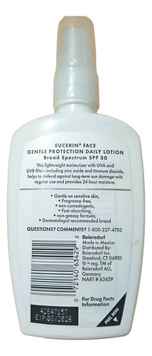 Eucerin Face Gentle Protector Solar Spf 30 Lotion: 118 Ml
