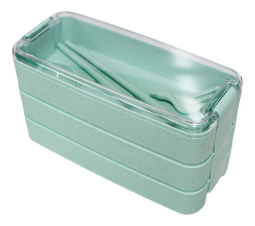 Lonchera Hermetica Topper 3 Niveles Ecologico Lunch Box /e Color Verde claro