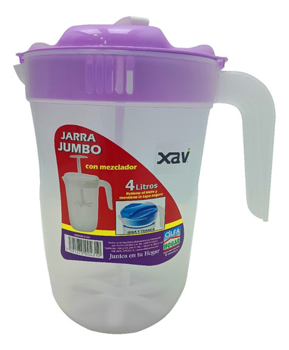 Jarra Jugo Agua Plastica 4lts C/mezclador Alfa Hogar C. 4924