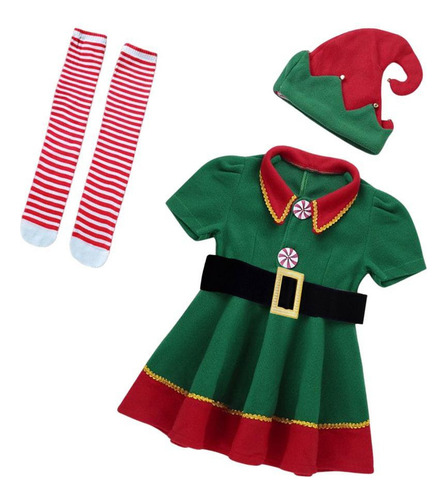 A1. Conjunto De Ropa De Disfraz De Elfo For Mujer 110 Cm