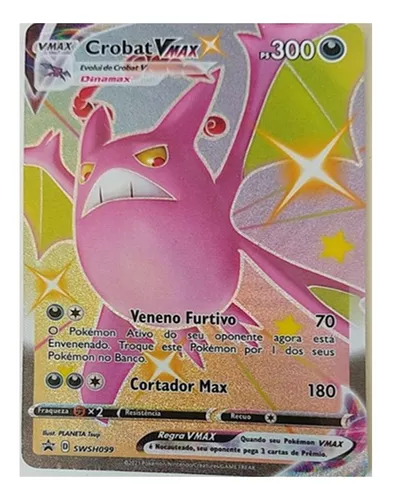 Card Pokémon Crobat Vmax Shiny - Espada E Escudo + Brinde