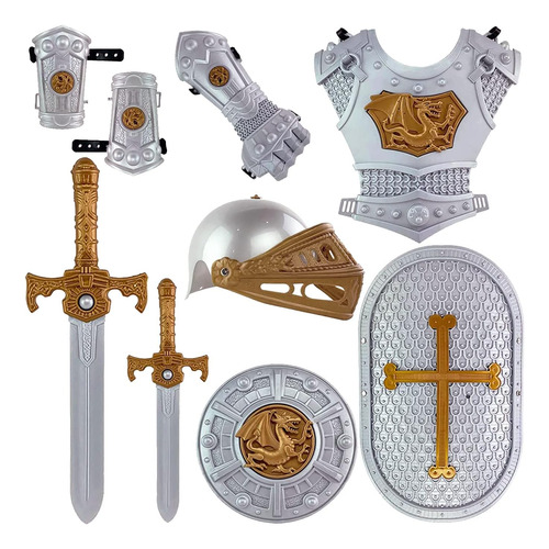 Liberty Imports Medieval Con Brillante Armadura, Niños Finge