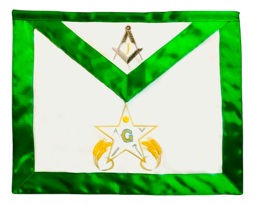Mandil Compañero Piel Verde Masoneria Artemasonico