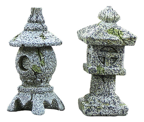 Estatua De Linterna De Pagoda En Miniatura De Resina,