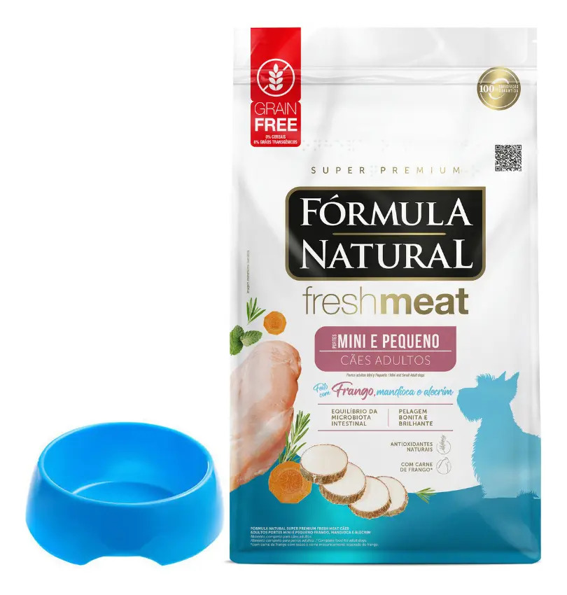 Fórmula Natural Fresh Meat Ração Seca Cães Adultos Pequenos Frango, mandioquinha e alho 2,5kg