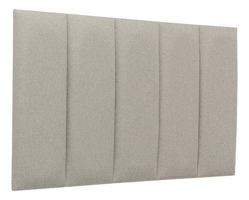 Cabeceira Solteiro Modelar Casa Estofada Modular Ripada Adesiva Com 5 Placas 60x20 Medida Montada 100x60cm Na Cor Linho Prata