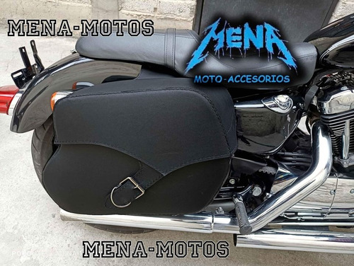 Alforjas Moto Chopper Harley Sportster Piel Genuina Dyna