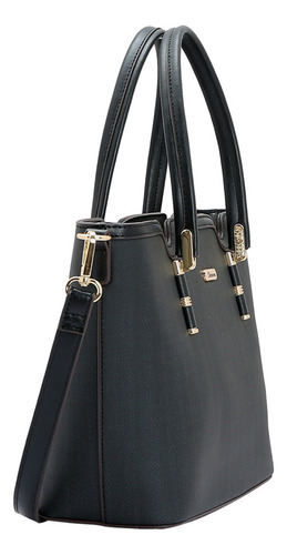 Bolsa Feminina Média Transversal Ombro Mão Chenson Original Cor Preto Elegante