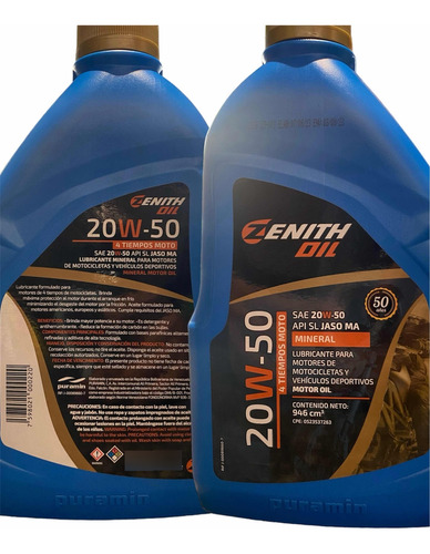 Zenith Puramin 20w50 Mineral (pdv Nacional)