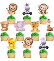Comprar 48pcs Jungle Safari Animal Cupcake Toppers Safari Baby Showe