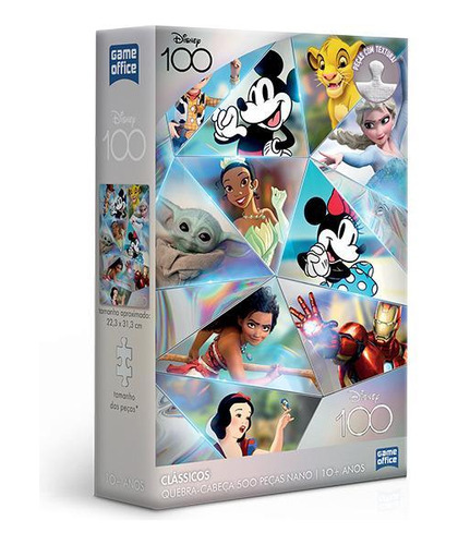 Quebra Cabeça Disney 100 Clássicos 500 Peças Nano Toyster
